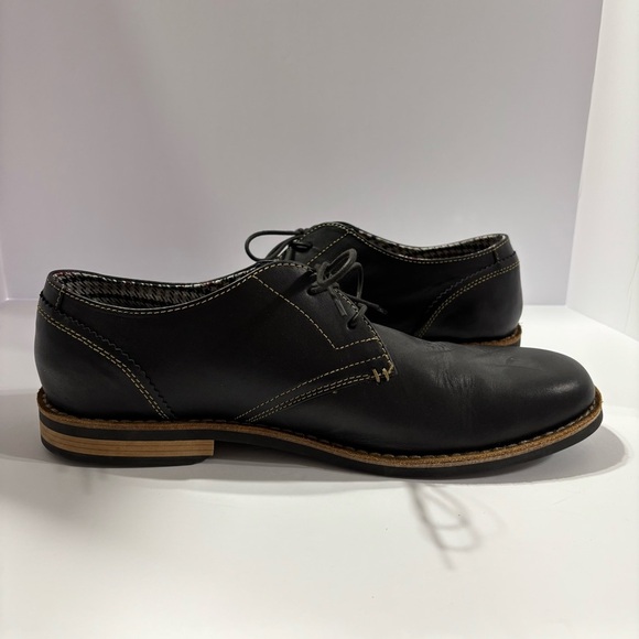Penguin Mens Black Lace Up Leather Oxfords sz 12 - Picture 2 of 6